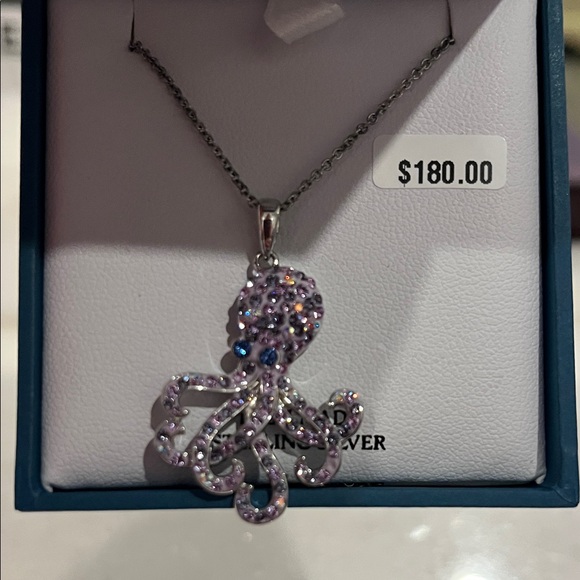 OCEAN Made in Ireland Silver Octopus Pendant Necklace BRAND NEW APROX 16in - Picture 3 of 4